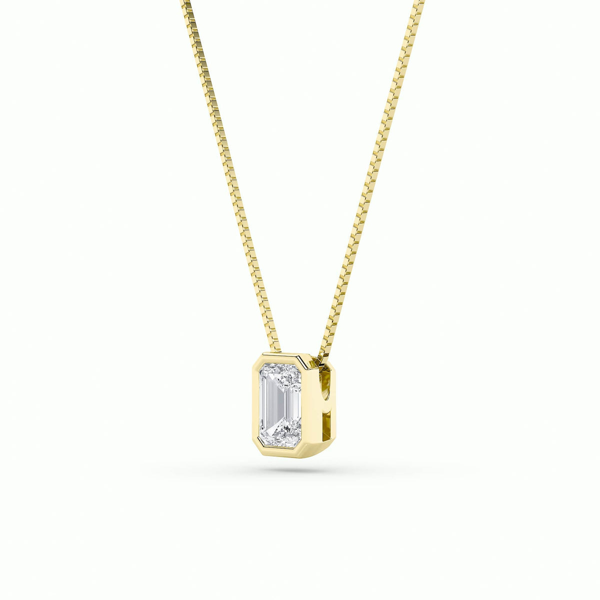 1CTW Radiant Lab-Grown Diamond Bezel Set Solitaire Pendant 1 Stone