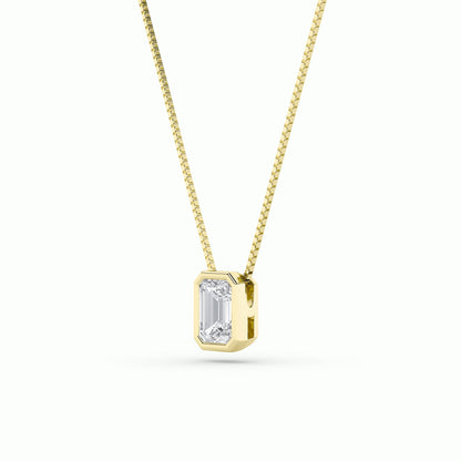 1CTW Radiant Lab-Grown Diamond Bezel Set Solitaire Pendant 1 Stone