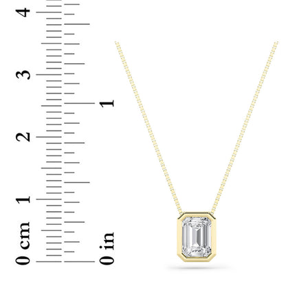 1CTW Radiant Lab-Grown Diamond Bezel Set Solitaire Pendant 1 Stone