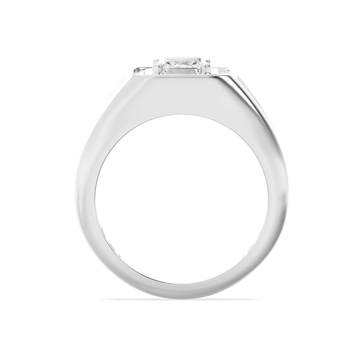 2CTW Emerald Lab-Grown Diamond Prong Men's Ring 1 Stone F Color