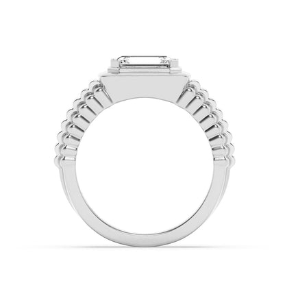 2.5CTW Emerald Lab-Grown Diamond Prong Men's Ring 1 Stone