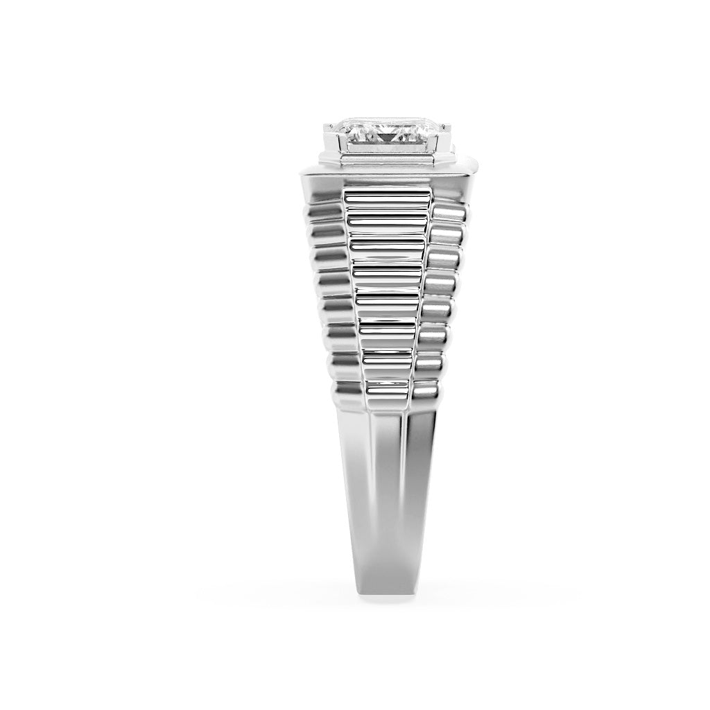 2.5CTW Emerald Lab-Grown Diamond Prong Men's Ring 1 Stone