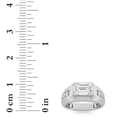 2.5CTW Emerald Lab-Grown Diamond Prong Men's Ring 1 Stone