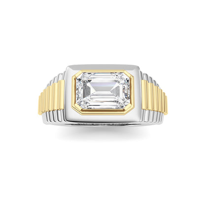 2.5CTW Emerald Lab-Grown Diamond Prong Men's Ring 1 Stone