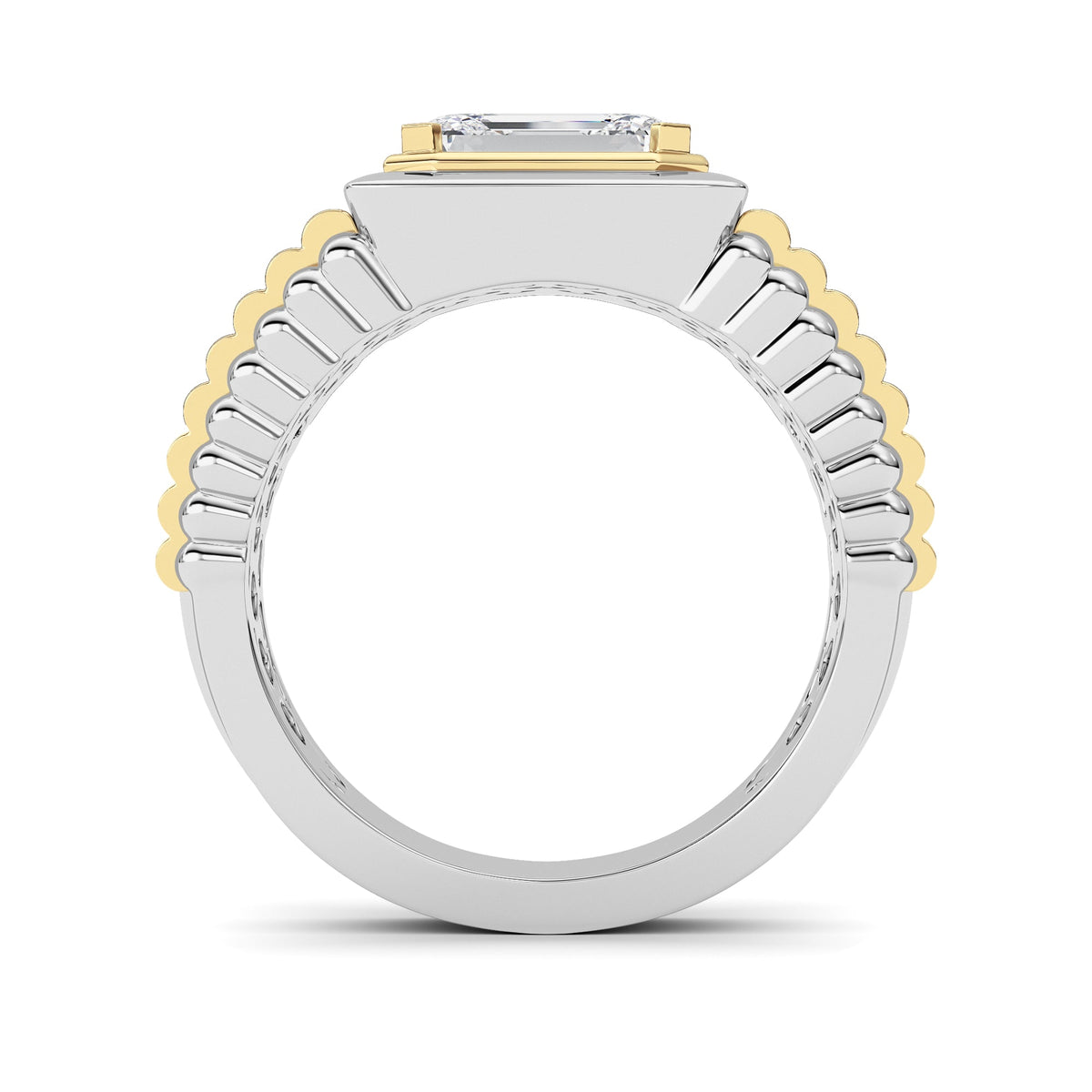 2.5CTW Emerald Lab-Grown Diamond Prong Men's Ring 1 Stone