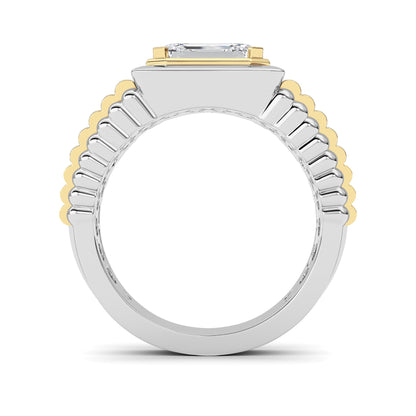 2.5CTW Emerald Lab-Grown Diamond Prong Men's Ring 1 Stone