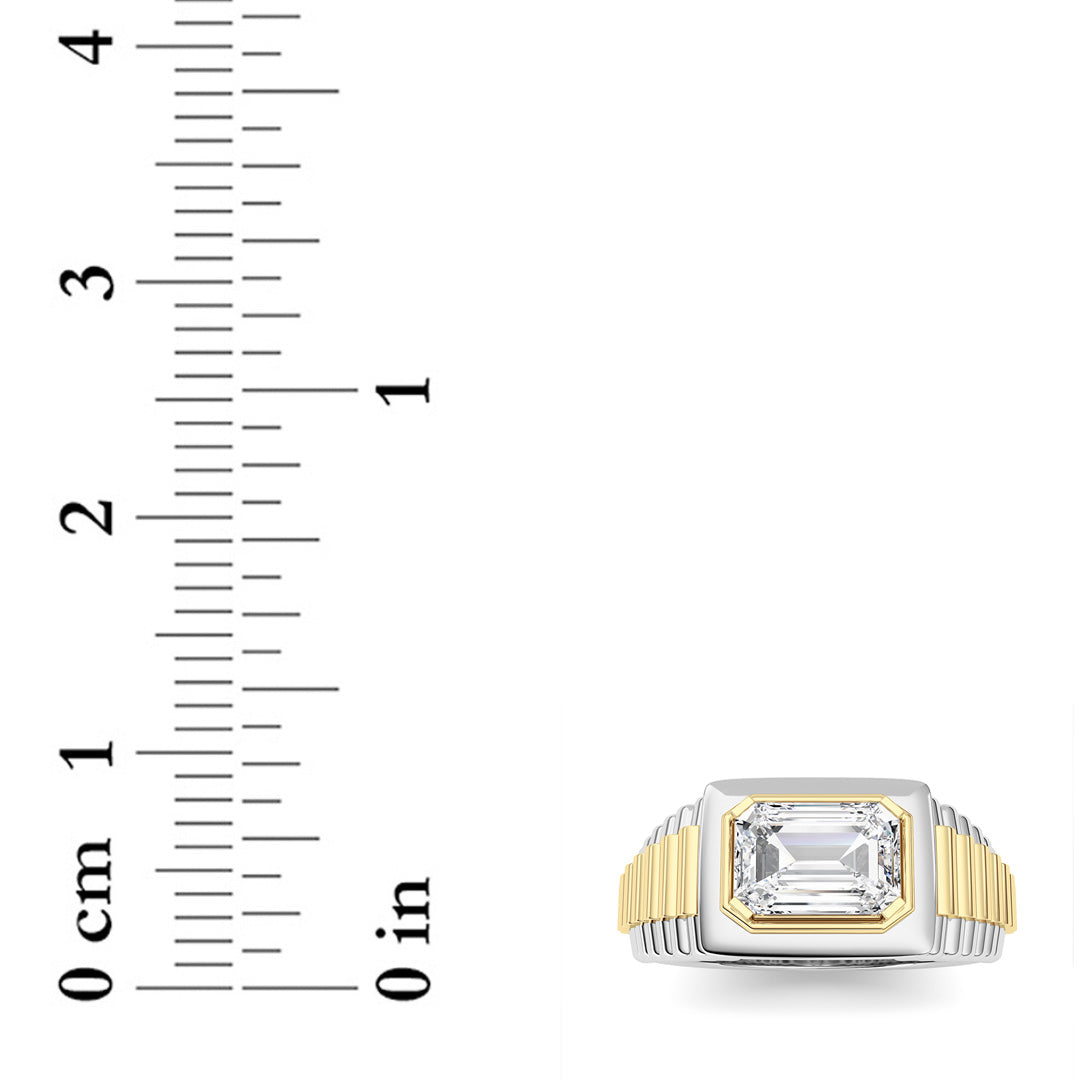 2.5CTW Emerald Lab-Grown Diamond Prong Men's Ring 1 Stone