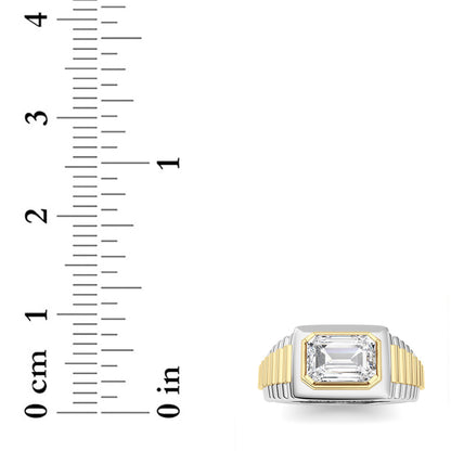 2.5CTW Emerald Lab-Grown Diamond Prong Men's Ring 1 Stone