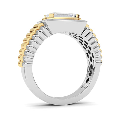 2.5CTW Emerald Lab-Grown Diamond Prong Men's Ring 1 Stone