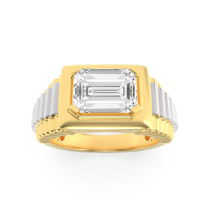 2.5CTW Emerald Lab-Grown Diamond Prong Men's Ring 1 Stone