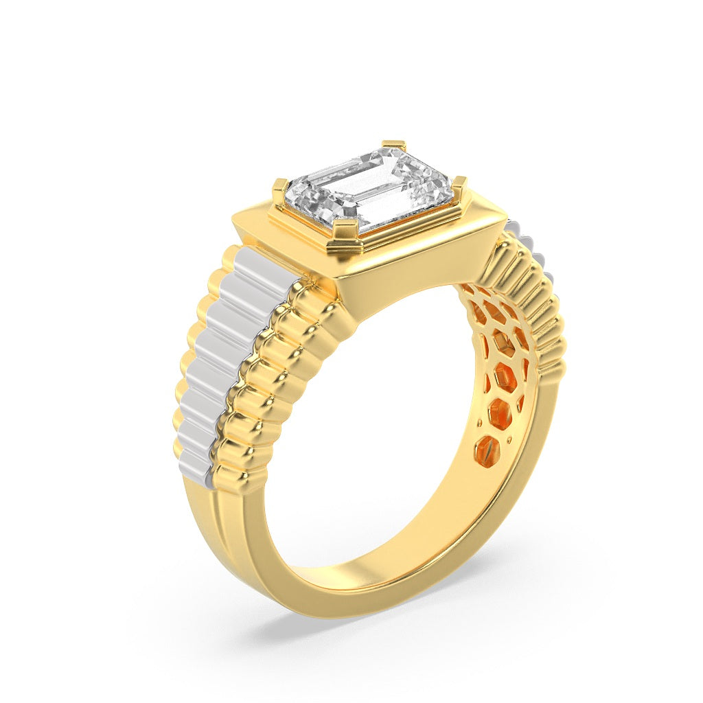 2.5CTW Emerald Lab-Grown Diamond Prong Men's Ring 1 Stone