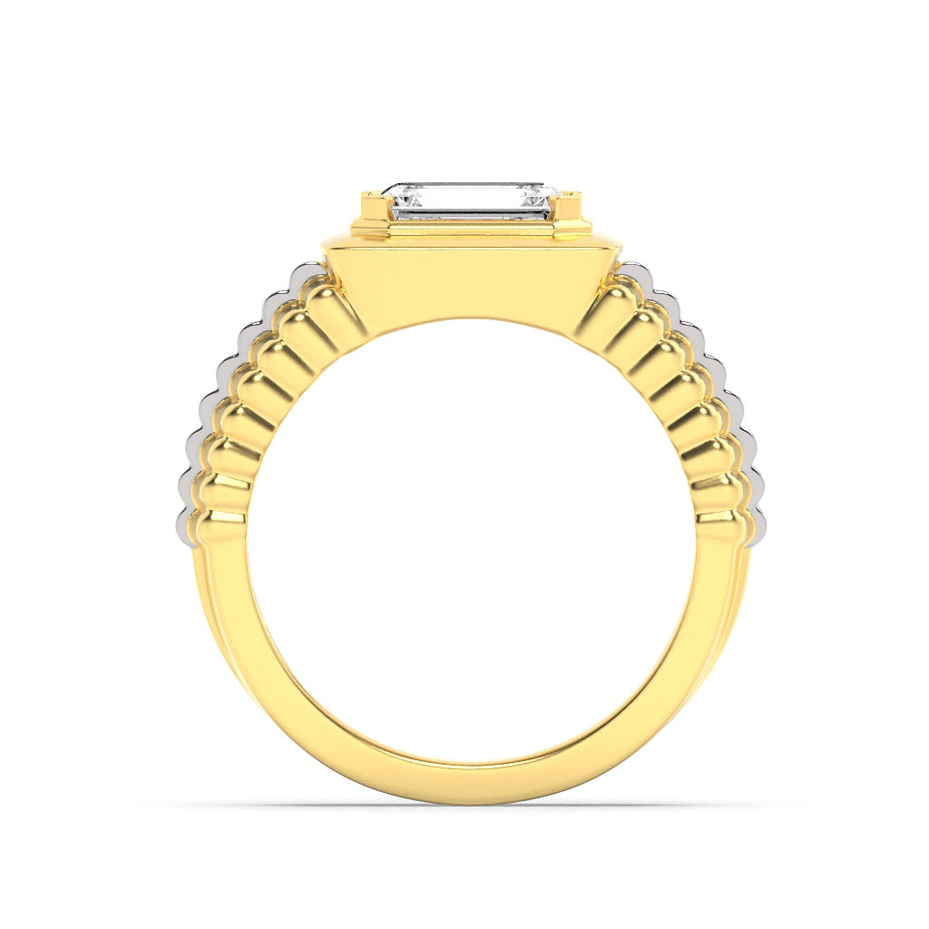 2.5CTW Emerald Lab-Grown Diamond Prong Men's Ring 1 Stone