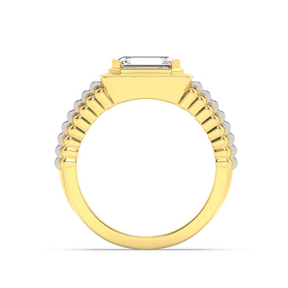 2.5CTW Emerald Lab-Grown Diamond Prong Men's Ring 1 Stone