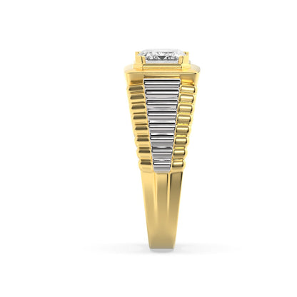 2.5CTW Emerald Lab-Grown Diamond Prong Men's Ring 1 Stone