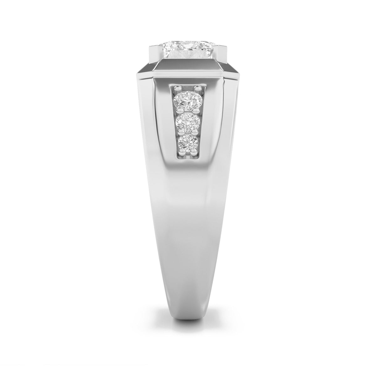 3.5CTW Emerald Lab-Grown Diamond Men's Ring 7 Stones