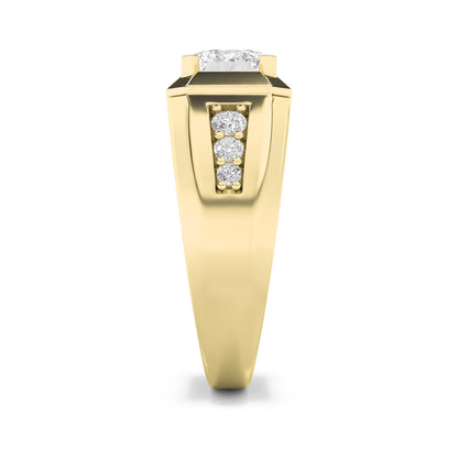3.5CTW Emerald Lab-Grown Diamond Men's Ring 7 Stones
