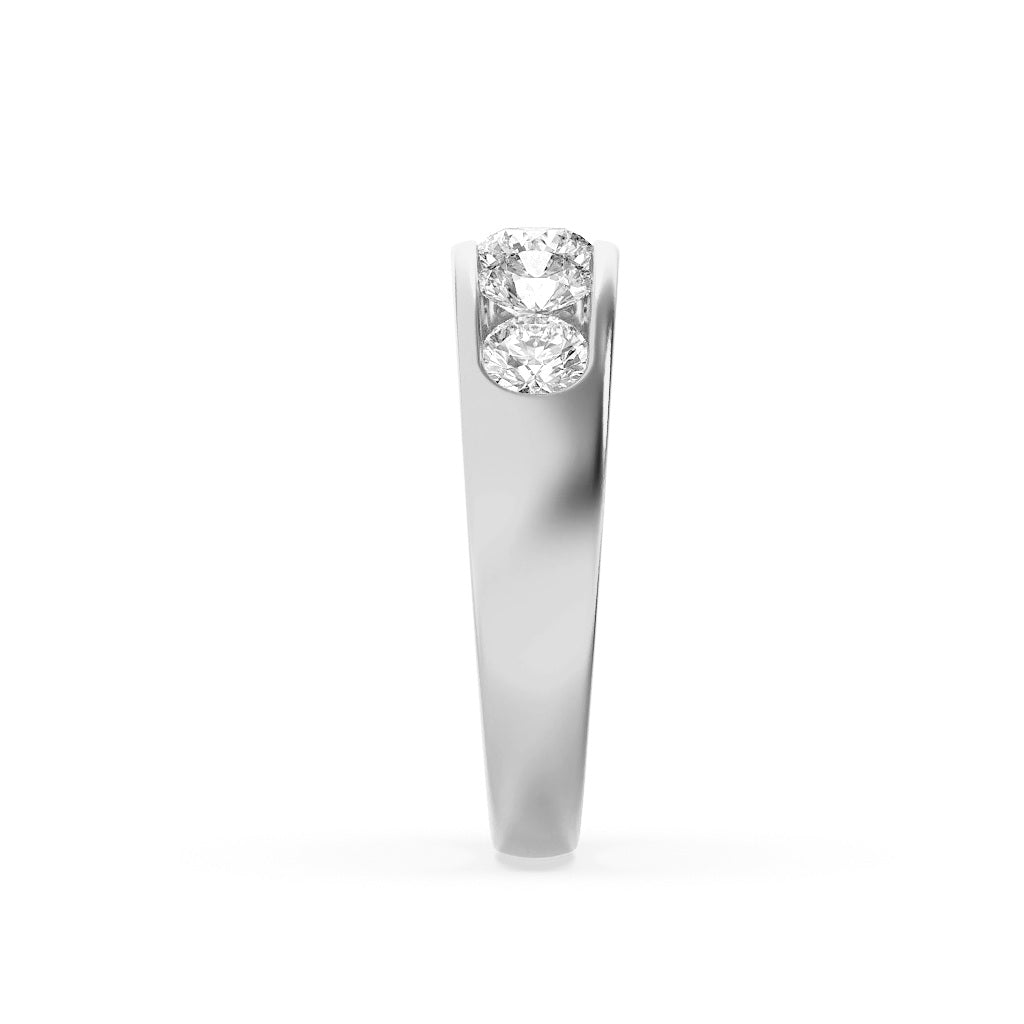 2CTW Round Lab-Grown Diamond Channel Men's Ring 5 Stones