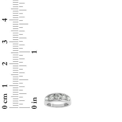 2CTW Round Lab-Grown Diamond Channel Men's Ring 5 Stones