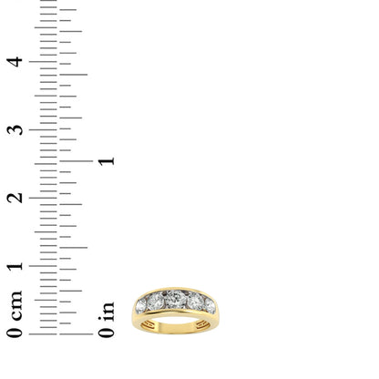 2CTW Round Lab-Grown Diamond Channel Men's Ring 5 Stones