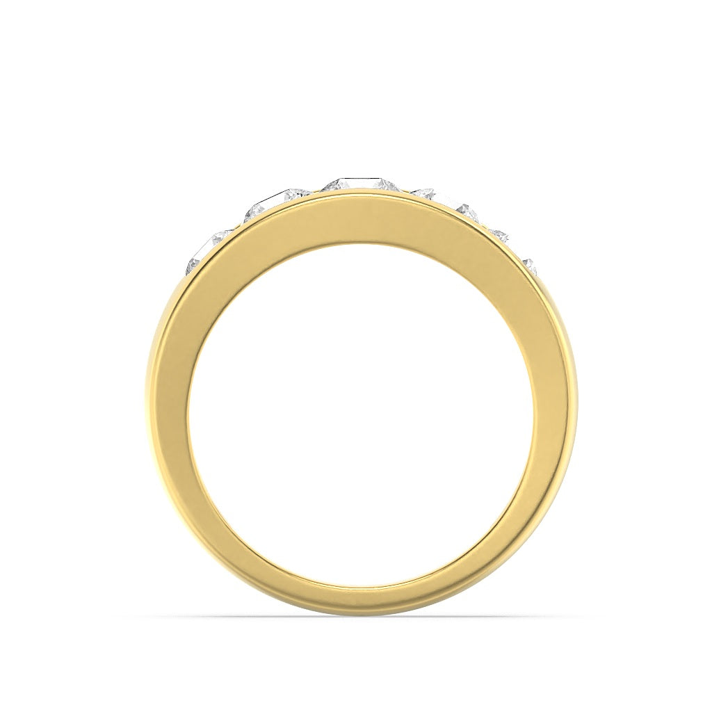 2CTW Round Lab-Grown Diamond Channel Men's Ring 5 Stones