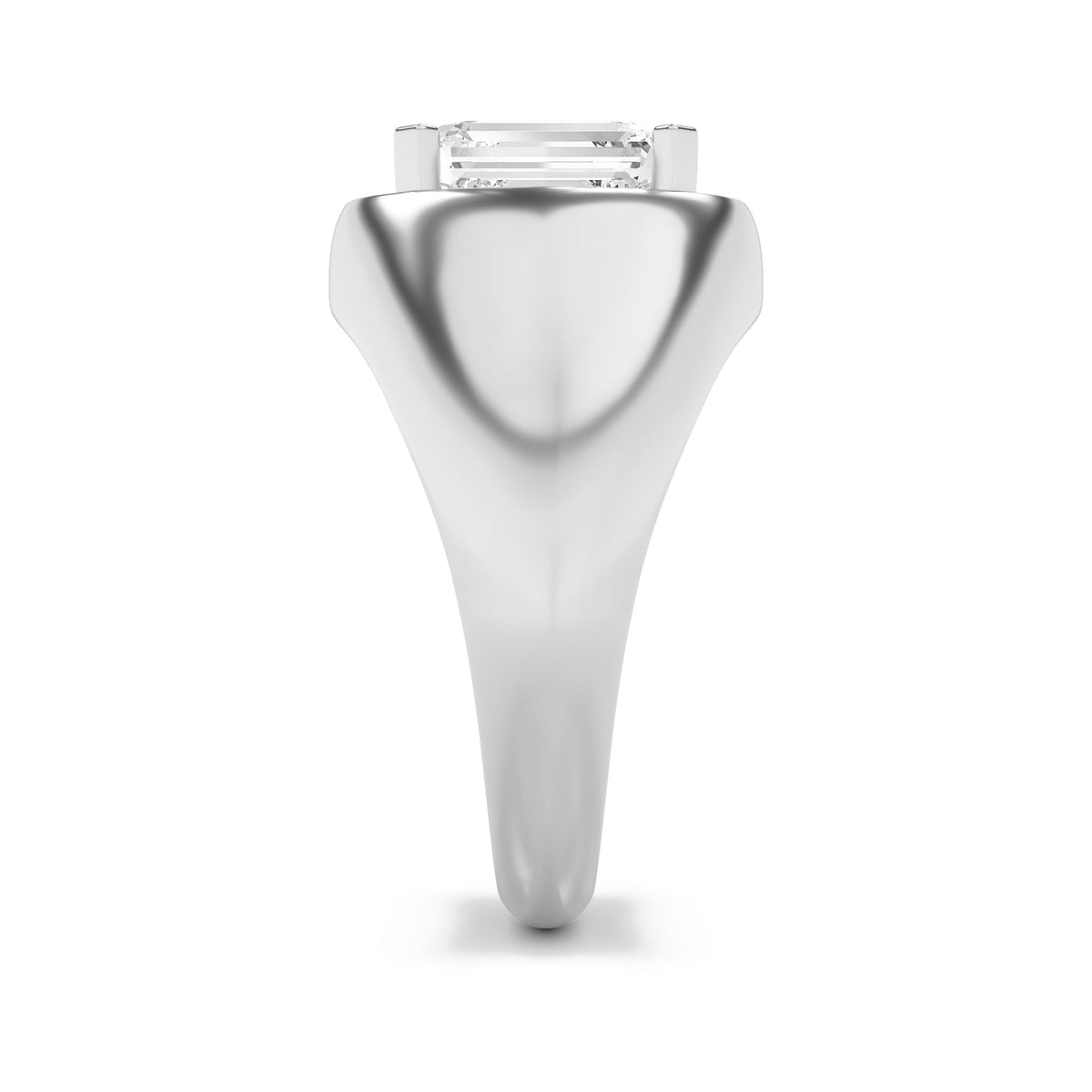 3CTW Emerald Lab-Grown Diamond Prong Men's Ring 1 Stone 16mm Width