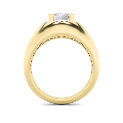 3CTW Emerald Lab-Grown Diamond Prong Men's Ring 1 Stone 16mm Width