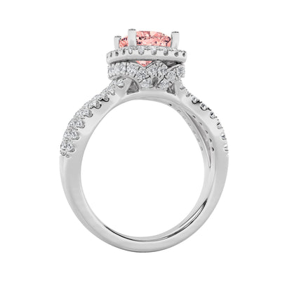 2CTW Elongated Cushion Lab-Grown Diamond Prong Ring 79 Stones