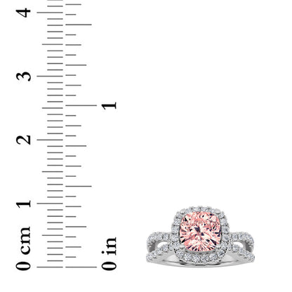 2CTW Elongated Cushion Lab-Grown Diamond Prong Ring 79 Stones