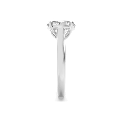 1.5CTW Oval Lab-Grown Diamond Prong Plain Cathedral Trellis Shank Solitaire Engagement Ring 1 Stone