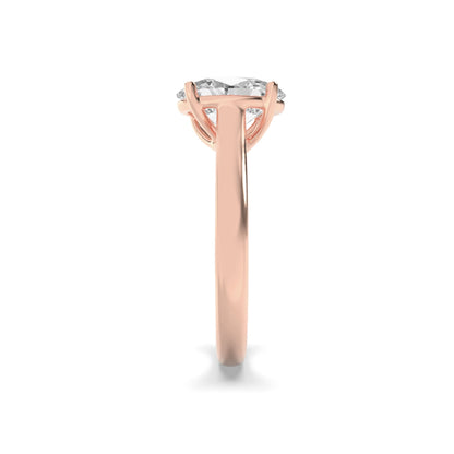 2CTW Oval Lab-Grown Diamond Prong Plain Cathedral Trellis Shank Solitaire Engagement Ring 1 Stone