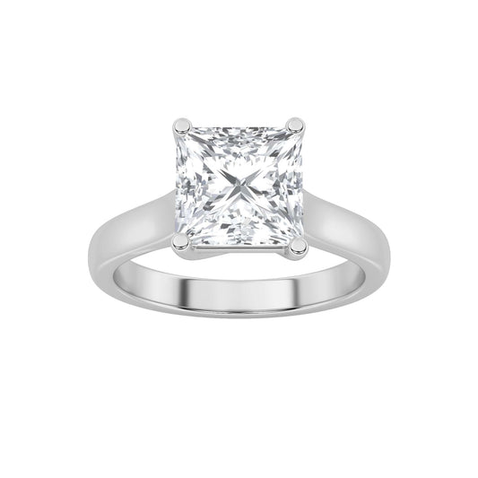 2CTW Princess Lab-Grown Diamond Prong Plain Cathedral Trellis Shank Solitaire Engagement Ring 1 Stone