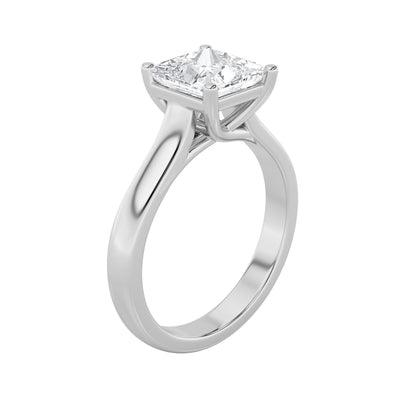2CTW Princess Lab-Grown Diamond Prong Plain Cathedral Trellis Shank Solitaire Engagement Ring 1 Stone