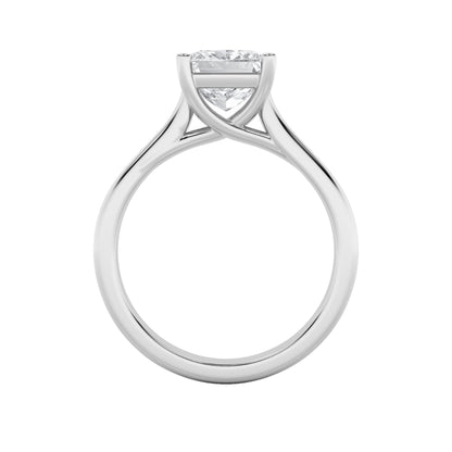 2CTW Princess Lab-Grown Diamond Prong Plain Cathedral Trellis Shank Solitaire Engagement Ring 1 Stone
