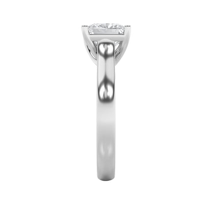 2CTW Princess Lab-Grown Diamond Prong Plain Cathedral Trellis Shank Solitaire Engagement Ring 1 Stone
