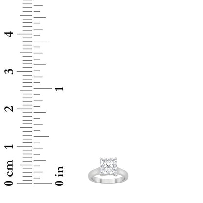 2CTW Princess Lab-Grown Diamond Prong Plain Cathedral Trellis Shank Solitaire Engagement Ring 1 Stone