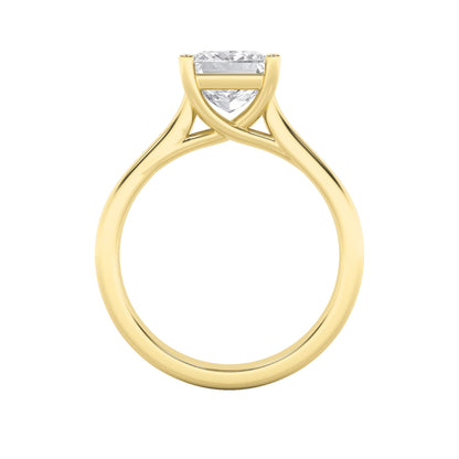 3CTW Princess Lab-Grown Diamond Prong Plain Cathedral Trellis Shank Solitaire Engagement Ring 1 Stone
