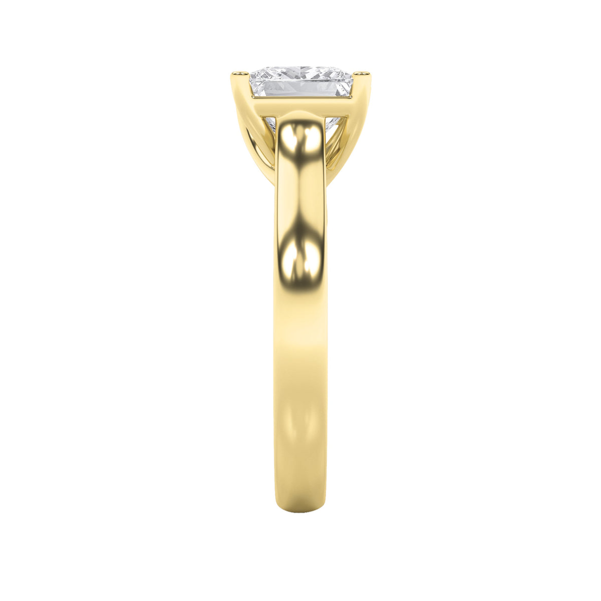 3CTW Princess Lab-Grown Diamond Prong Plain Cathedral Trellis Shank Solitaire Engagement Ring 1 Stone