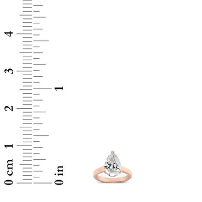 1CTW Pear Lab-Grown Diamond Prong Plain Cathedral Trellis Shank Solitaire Engagement Ring 1 Stone