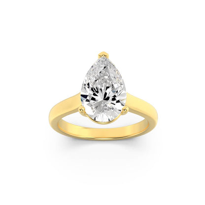 2CTW Pear Lab-Grown Diamond Prong Plain Cathedral Trellis Shank Solitaire Engagement Ring 1 Stone