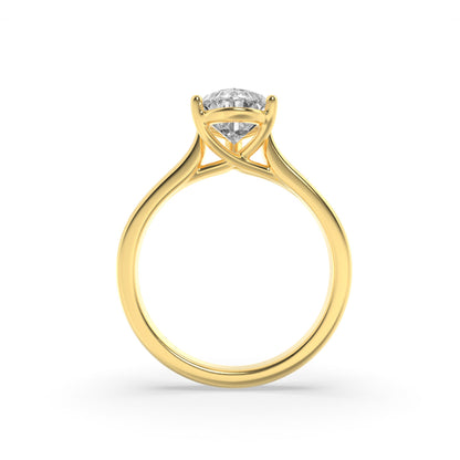 2CTW Pear Lab-Grown Diamond Prong Plain Cathedral Trellis Shank Solitaire Engagement Ring 1 Stone