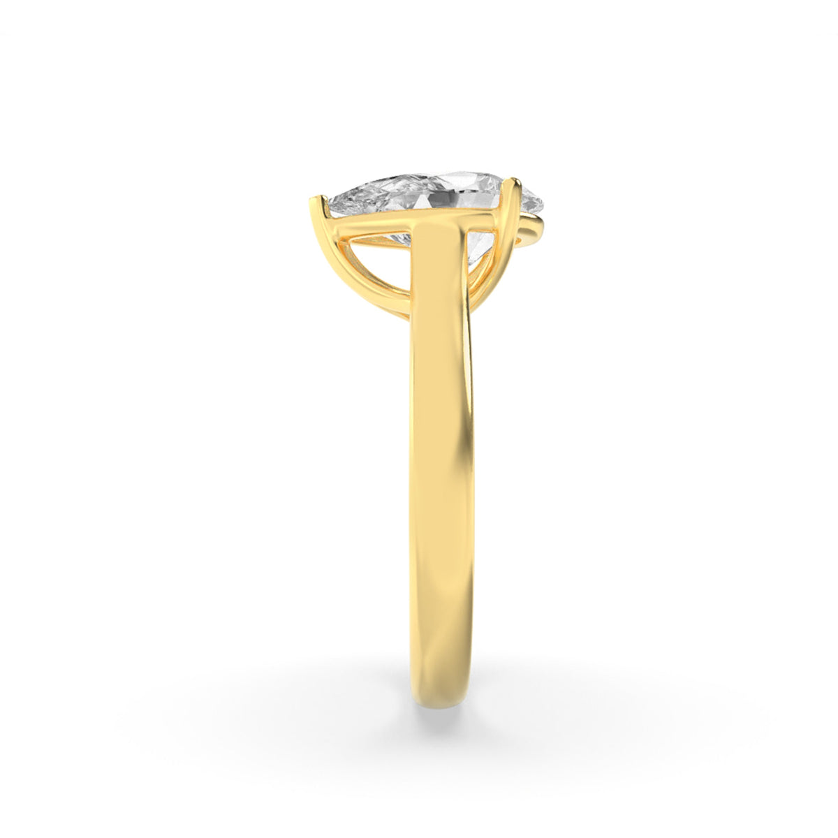 2CTW Pear Lab-Grown Diamond Prong Plain Cathedral Trellis Shank Solitaire Engagement Ring 1 Stone