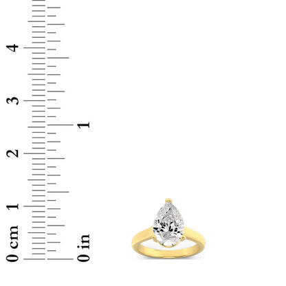 2CTW Pear Lab-Grown Diamond Prong Plain Cathedral Trellis Shank Solitaire Engagement Ring 1 Stone