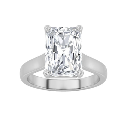 1CTW Radiant Lab-Grown Diamond Prong Plain Cathedral Trellis Shank Solitaire Engagement Ring 1 Stone