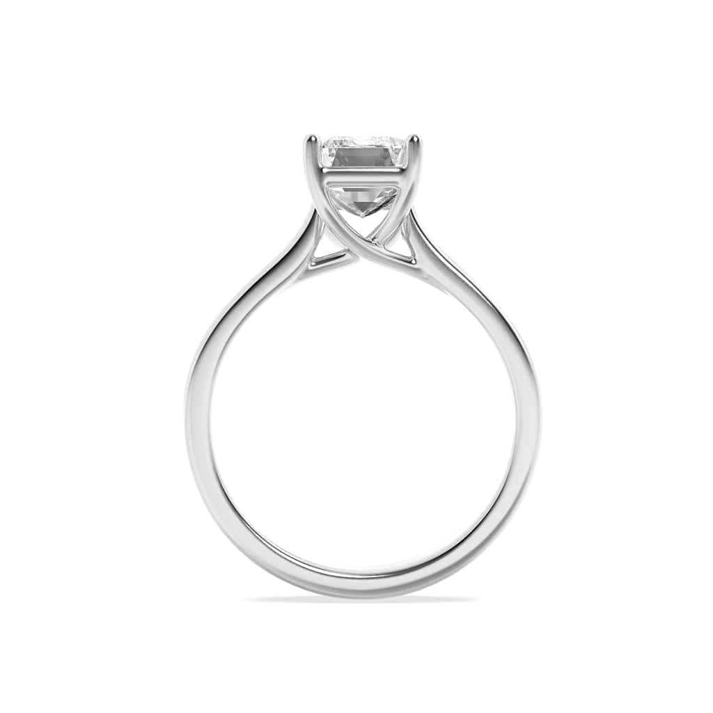 1CTW Radiant Lab-Grown Diamond Prong Plain Cathedral Trellis Shank Solitaire Engagement Ring 1 Stone