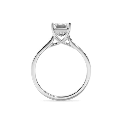 1CTW Radiant Lab-Grown Diamond Prong Plain Cathedral Trellis Shank Solitaire Engagement Ring 1 Stone