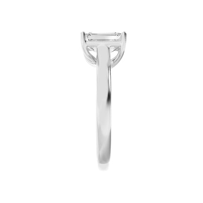 1CTW Radiant Lab-Grown Diamond Prong Plain Cathedral Trellis Shank Solitaire Engagement Ring 1 Stone