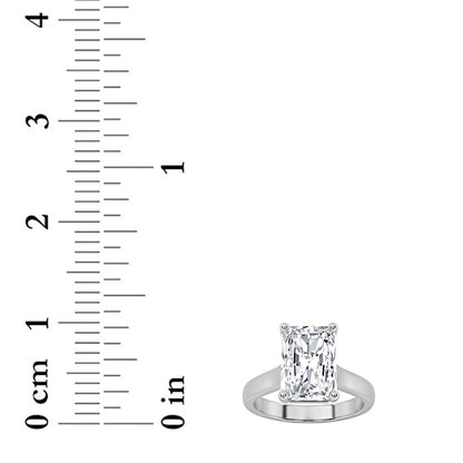 1CTW Radiant Lab-Grown Diamond Prong Plain Cathedral Trellis Shank Solitaire Engagement Ring 1 Stone