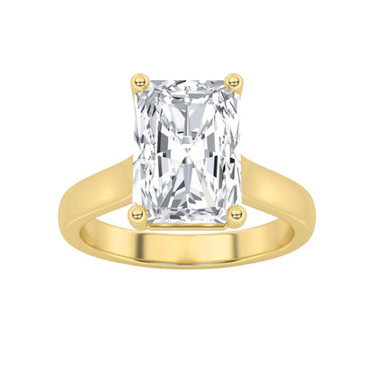 1CTW Radiant Lab-Grown Diamond Prong Plain Cathedral Trellis Shank Solitaire Engagement Ring 1 Stone