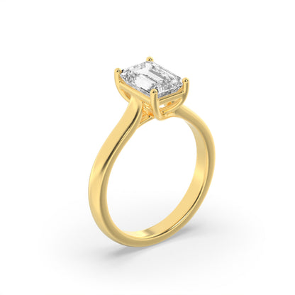1CTW Radiant Lab-Grown Diamond Prong Plain Cathedral Trellis Shank Solitaire Engagement Ring 1 Stone