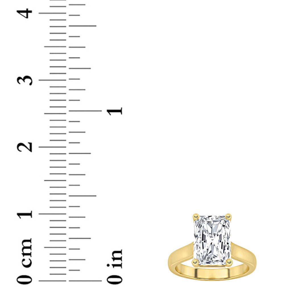 1CTW Radiant Lab-Grown Diamond Prong Plain Cathedral Trellis Shank Solitaire Engagement Ring 1 Stone